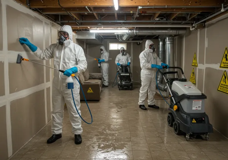 Basement Moisture Removal and Structural Drying process in Meeker County, MN